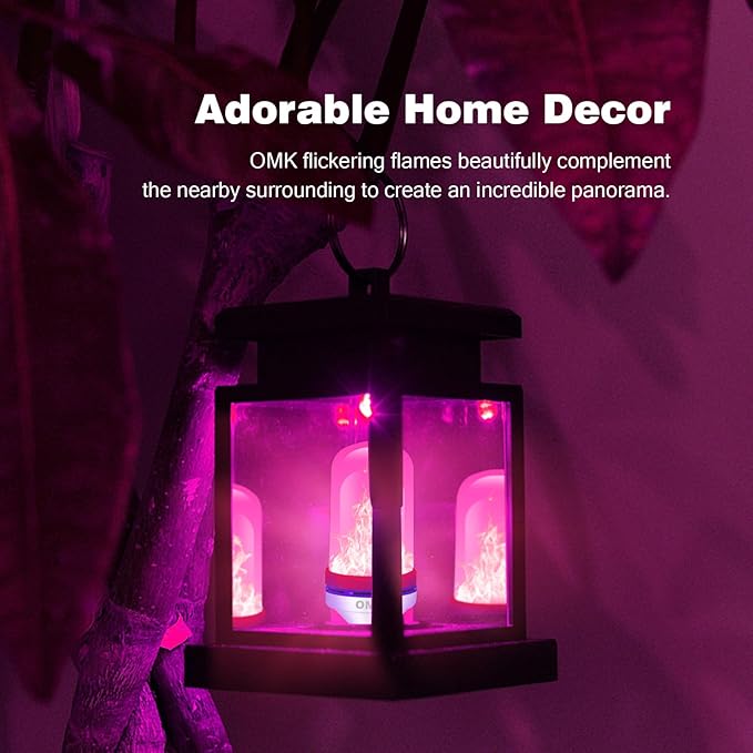 OMK Upgraded Pink LED Flame Light Bulb - Image 6