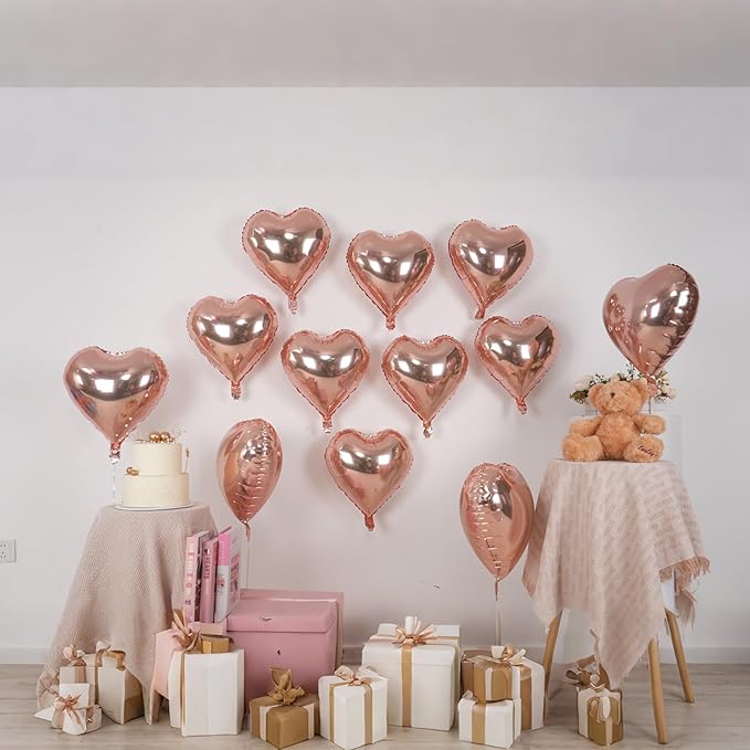 Rose Gold Heart Balloons - Image 5