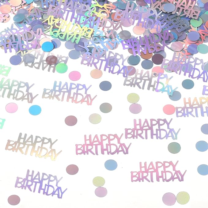 Iridescent Happy Birthday Confetti, Baby Shower, DIY Arts and Crafting by KALOR