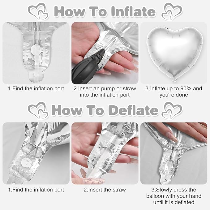 Blue Gold Silver Heart Balloons - Image 7