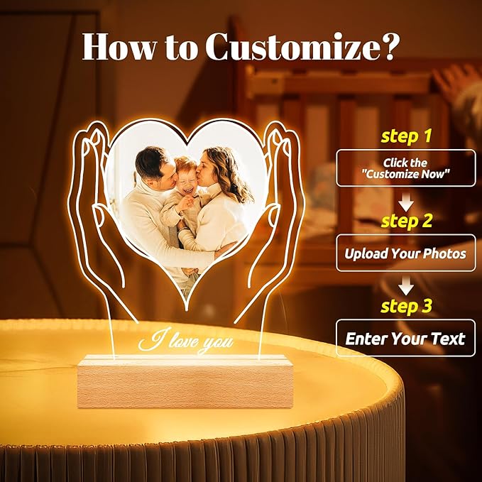 Custom Picture Frame with Photos, Customized Acrylic Plaque Photo Frames with - Image 3