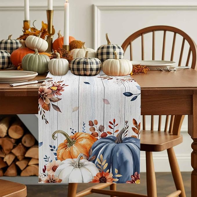 Thanksgiving Fall Cotton Linen Table Runner - Image 8