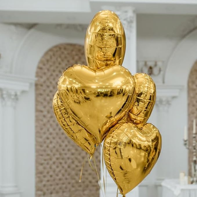 Gold Heart Balloons - Image 7