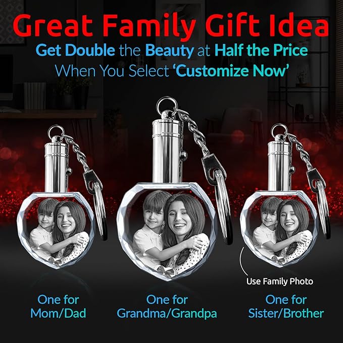 ArtPix 3D Crystal Photo Custom Keychain Picture, Customized Personalized Gift - Image 2