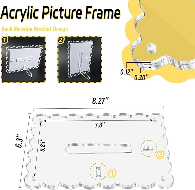 Acrylic Picture Frames 3 Pack 5x7 Scalloped - Image 2