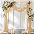 Wedding Arch Draping Fabric 1 Panel 30'' x 18FT Champagne Sheer Chiffon Arch by LINXTAR