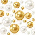 150Pcs Cream&Gold Polished No Hole Faux Pearl Beads by Cusmation