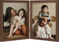 decorUhome Double 8x10 Picture Frame Vertical, Engineered Wood Bifold Photo by decorUhome
