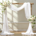 Wedding Arch Draping Fabric, 2 Panels 18FT White Wedding Arch Drapes Chiffon by Partisky