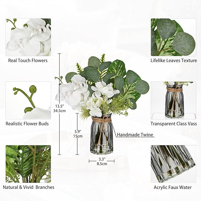 White Orchids Artificial Flowers - Image 3