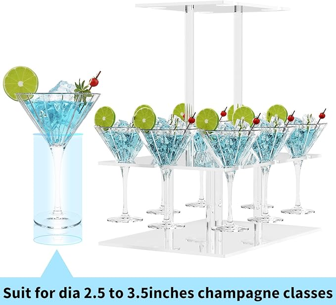 Champagne Tower, Rectangle Acrylic Champagne Display Rack Stand - Image 2