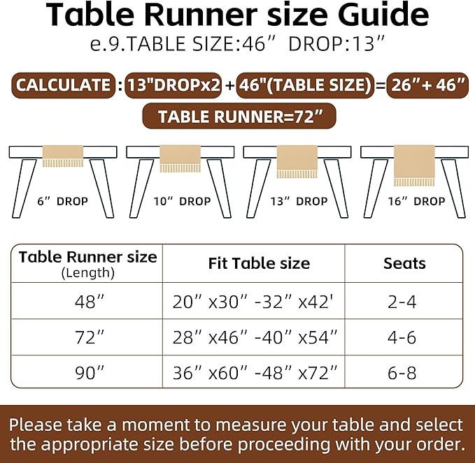 Boho Table Runner Cream Beige Brown - Image 6