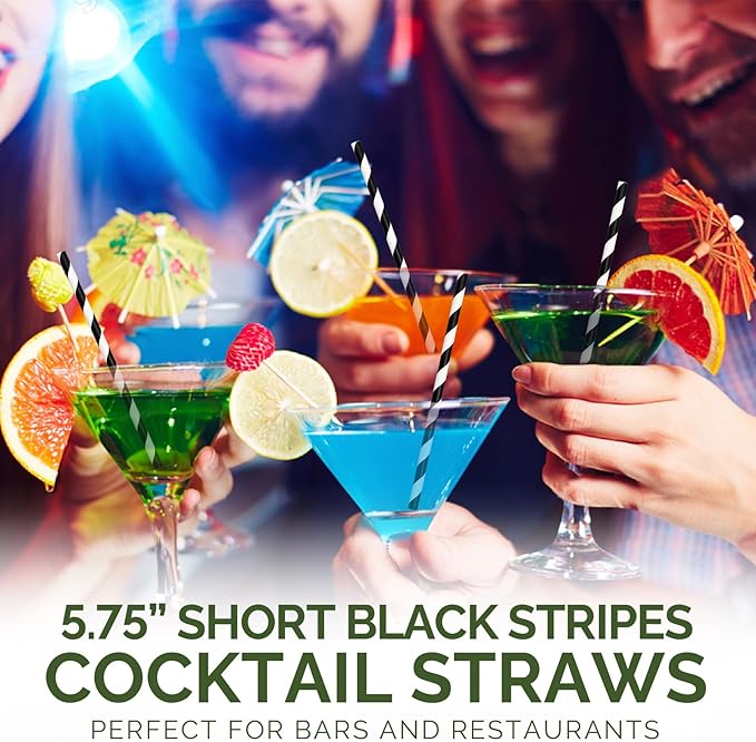 Chunspak 5.75 inch Eco-friendly Disposable Short Paper Drinking Straws Bulk - Image 6