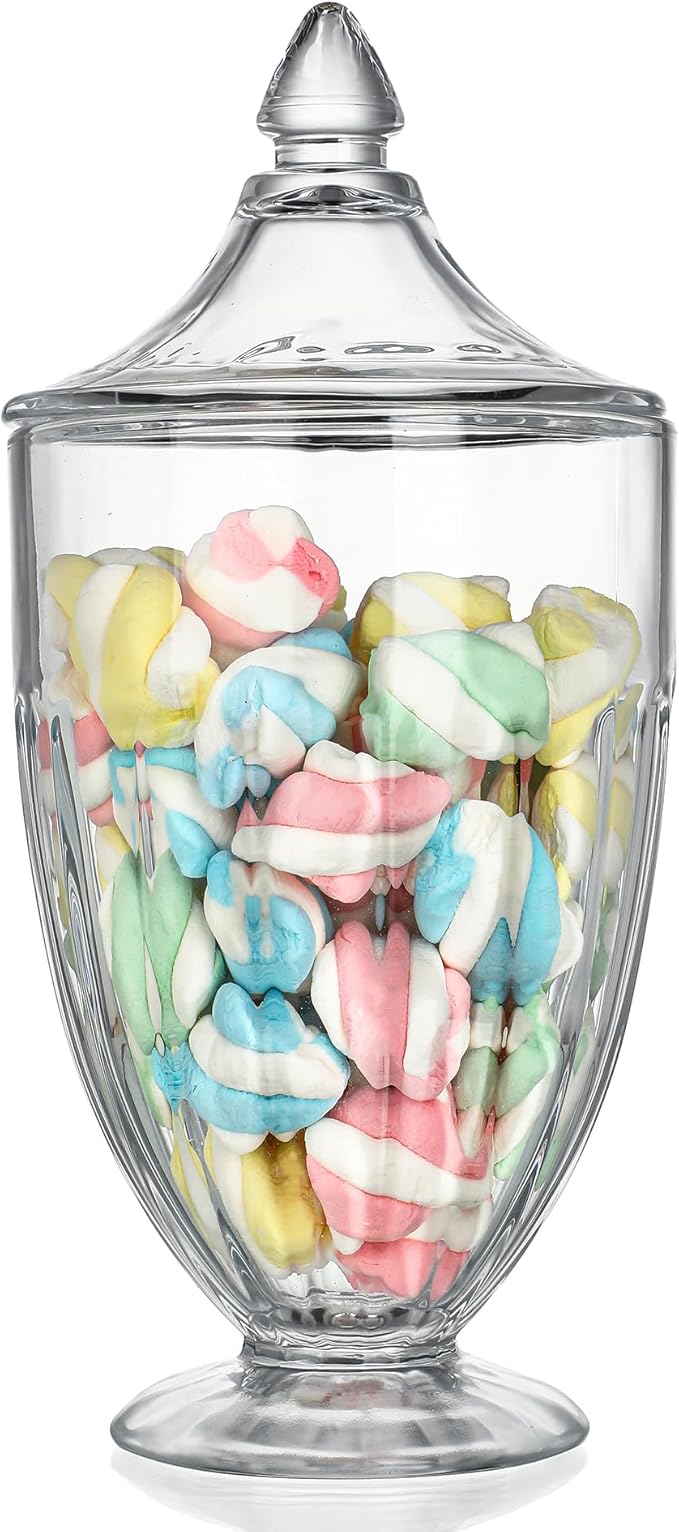 26oz Glass Decorative Candy Jars Clear Cookie Jar Storage Jar by ForCrystalLovers