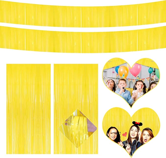 4P Metallic Foil Fringe Tinsel Streamer Banner Table Skirts by FENGNIAN