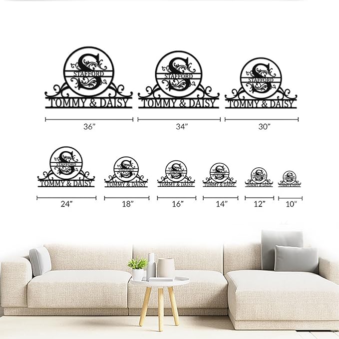 Personalized Metal Name Sign – Custom Last Name & Monogram Wall Décor - Image 5
