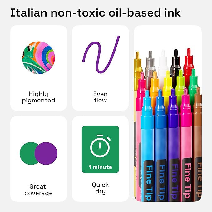 ARTISTRO 15 Oil-Based Permanent Paint Markers - Image 6