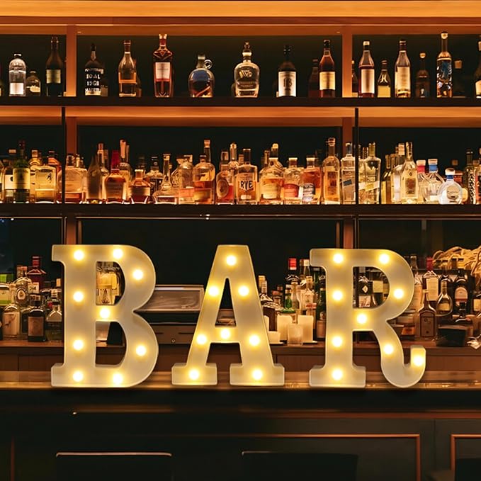 LED Marquee Letter Lights, Small Light Up Marquee BAR Sign, Decorative LED - Image 4
