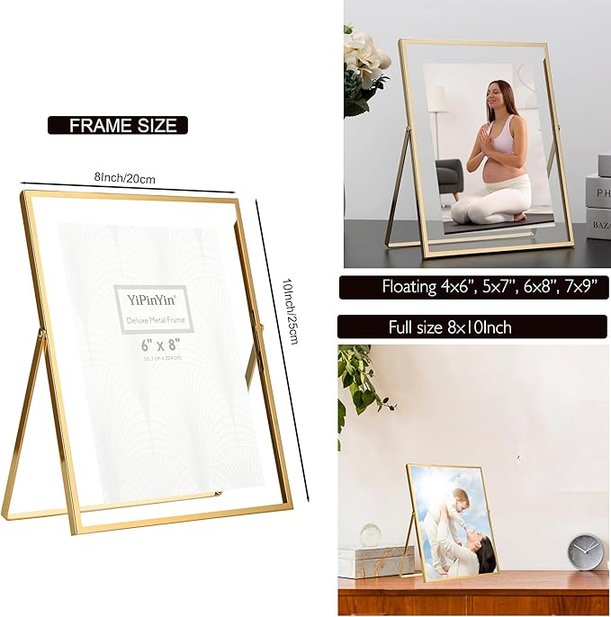 Gold 8x10'' Floating Frame Set of 2, - Image 3