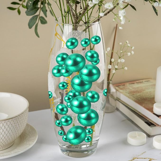 100PCS Green Faux Pearls Beads for Centerpiece Vases, Vase Filler Faux Pearls - Image 4