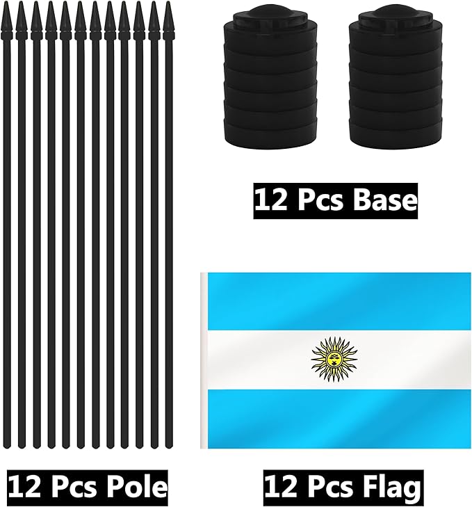 12 Pack Argentina Desk Flags, Argentine Desktop Flag, Small Miniature Office - Image 3