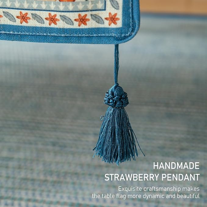 ISAENNE Designer Bohemian Elegant Linen Extra Long Table Runner 118 Inches - Image 6