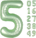 Sage Green 40 Inch Large Number 5 Birthday Balloon, Five 5th 15 25 35 50 55 by Upgesy