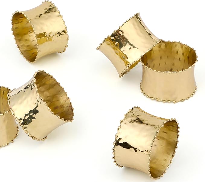 Gold Napkin Rings Set of 8 - Image 7