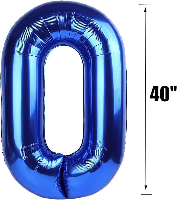 40 Inch Dark Blue Number 0 Balloon - Image 2