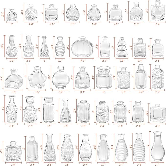 65PCS Glass Bud Vase Set, Different Small Vases - Image 3