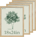 18x24 Poster Frame 4 Pack, Natural Solid Wood Picture Frame, Elegant Wood Grain by TENiBYC