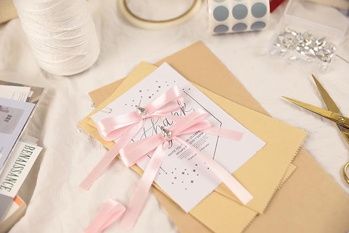 Baby Pink Satin Ribbon 3/8 inch X Continuous 100 Yards, Single Face Polyester - Image 7