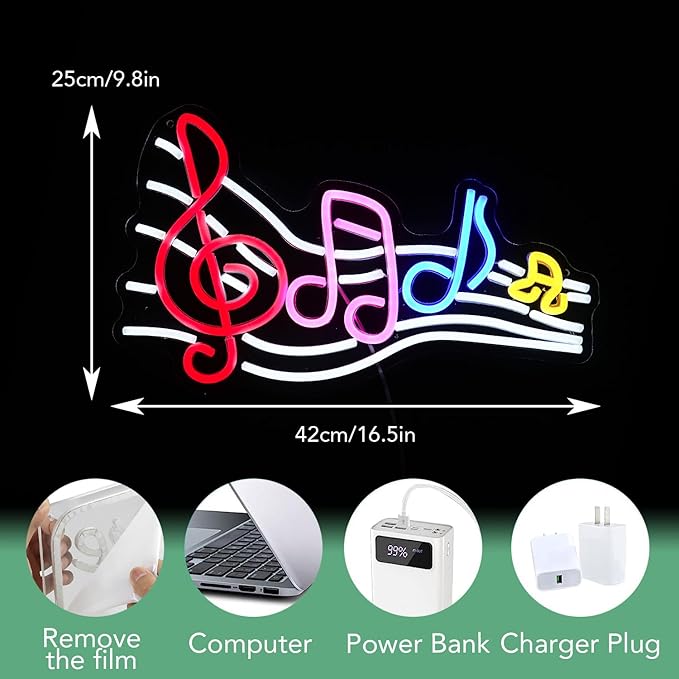 Musical Staff Note Neon Sign Led Music Neon Light - Image 2