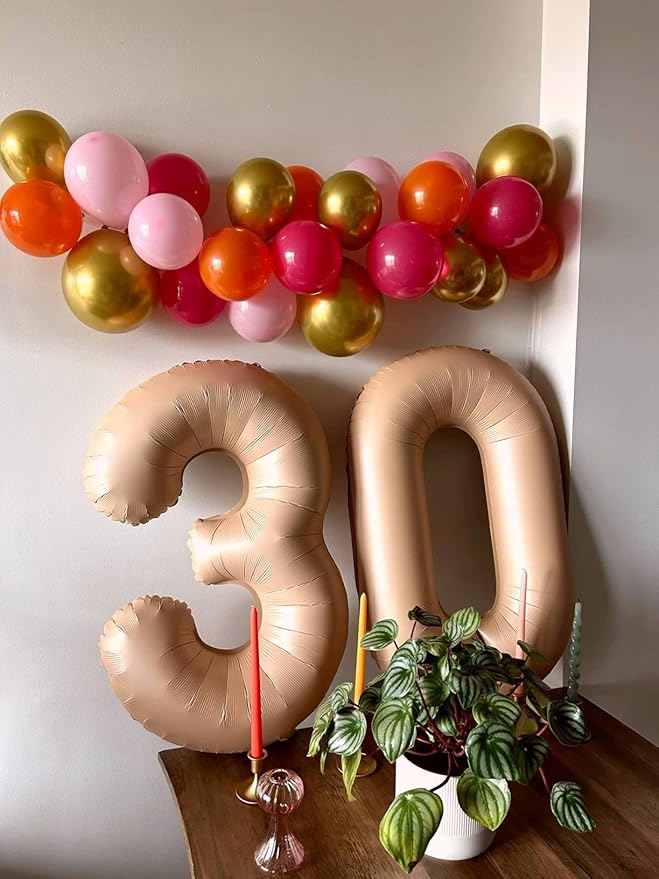 Light Brown 40 Inch 0 Number Balloons, 0 Decorations - Image 4