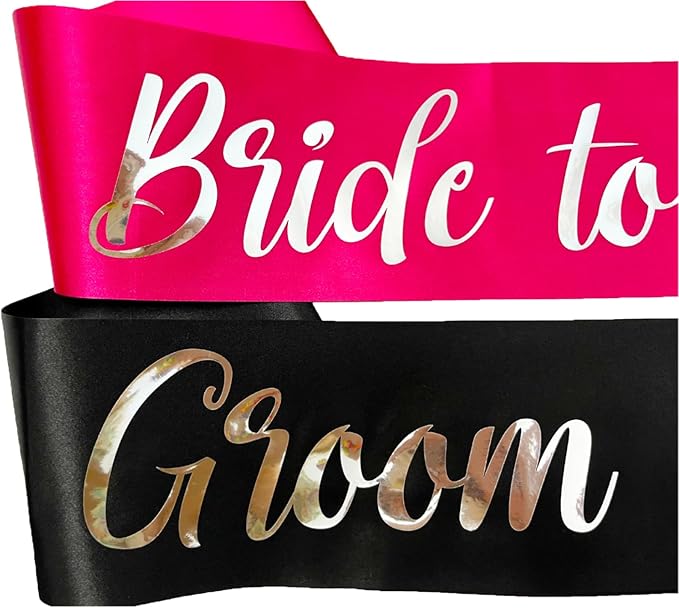 Bride to Be Sash and Groom to Be Sash, Bachelorette Party Supplies Engagement - Image 3