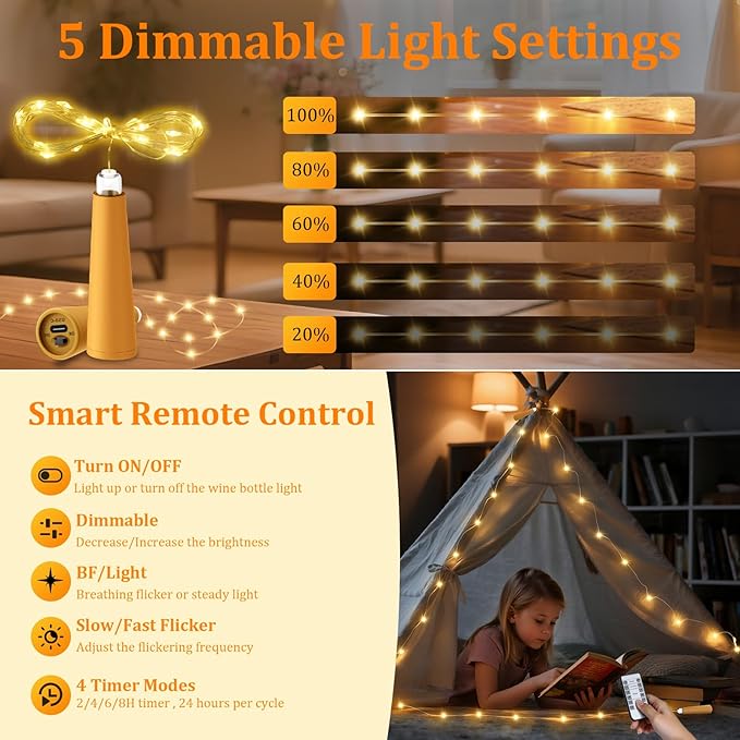 PChero USB Rechargeable Wine Bottle Lights - Image 3