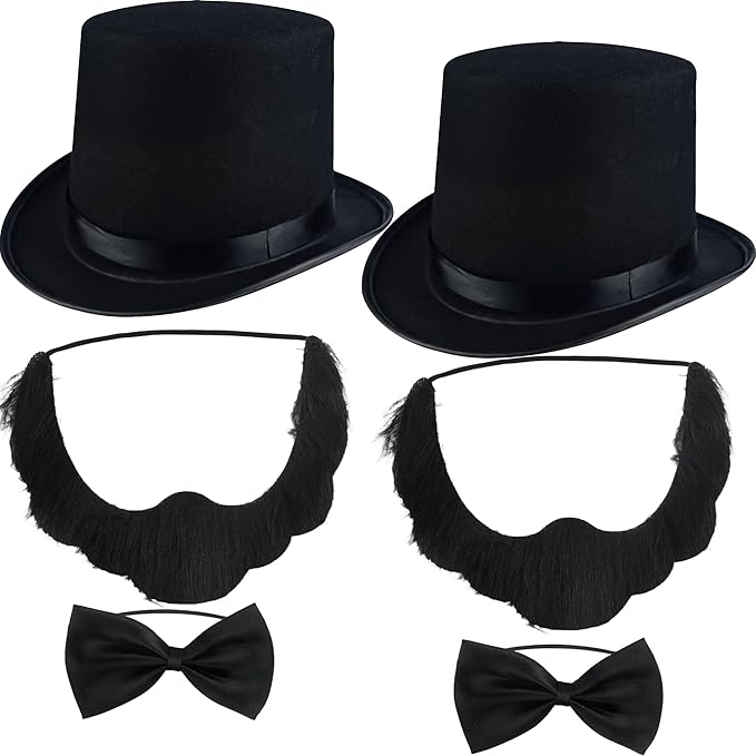 6 Pcs 1920s Gentleman Hat Costume Presidents Day 1920s Costume Accessories by Unknown