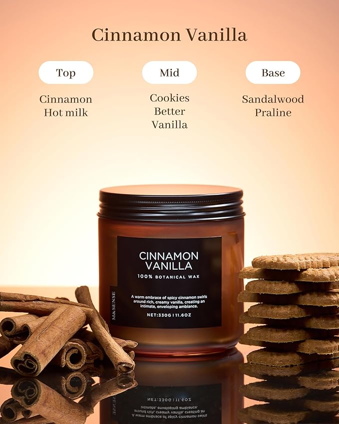 M&SENSE Cinnamon Vanilla Fall Scented Candles - Image 2