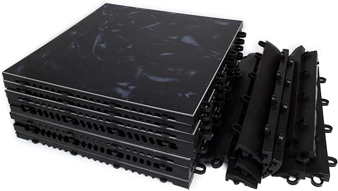 Big Floors 3X3LUXBLAKFLOOR Modular Interlocking Lightweight Plastic Dance Floor - Image 4