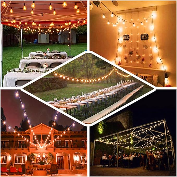 25Ft Outdoor Globe String Lights, G40 Edison String Lights - Image 6