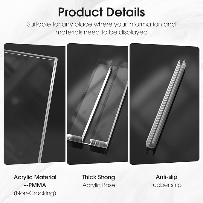 MaxGear Acrylic Sign Holder 8.5 X 11 Inches 1 Pack, Double Sided Plastic - Image 4