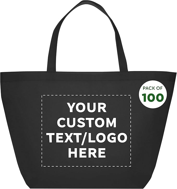 DISCOUNT PROMOS Custom Southern Style Grocery Tote Bags Set of 100 by DISCOUNTPROMOS
