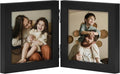 decorUhome Double 4x4 Picture Frame Vertical, Engineered Wood Bifold Photo Frame by decorUhome
