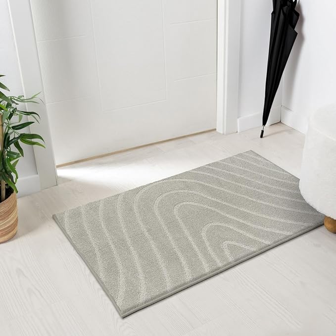 LUXE WEAVERS Modern Geometric Wave Gray 2x3 Area Rug by LuxeWeavers