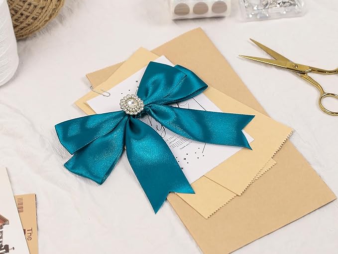 Turquoise Satin Ribbon 1-1/2 inch X Continuous 100 Yards, Single Face Polyester - Image 7
