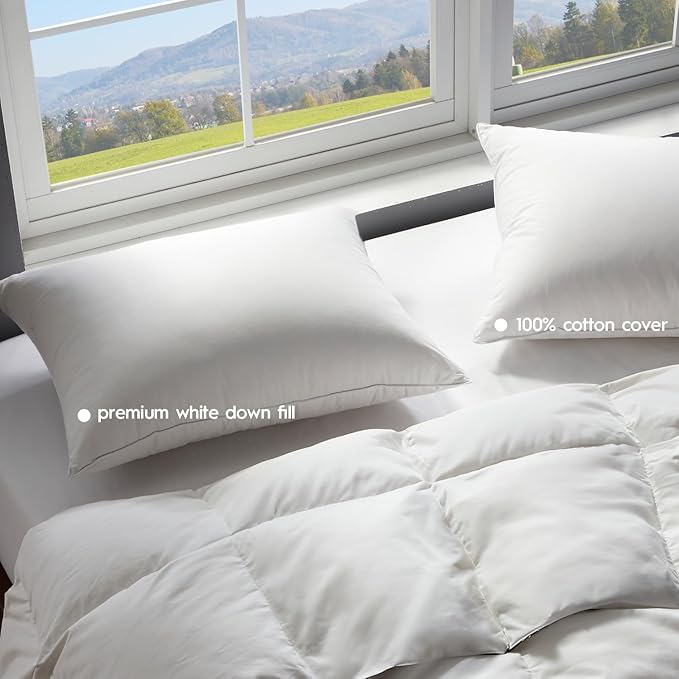 Globon Ultra Soft Down Pillow King Size Set of 2, All Down Filled Bed Pillow - Image 4
