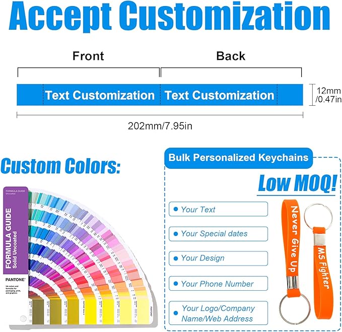 5/10/50/100 Bulk Custom Keychains Silicone Personalized Keychains Customized - Image 3