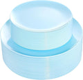 KIRE 60PCS Blue Plastic Plates Disposable by KIRE