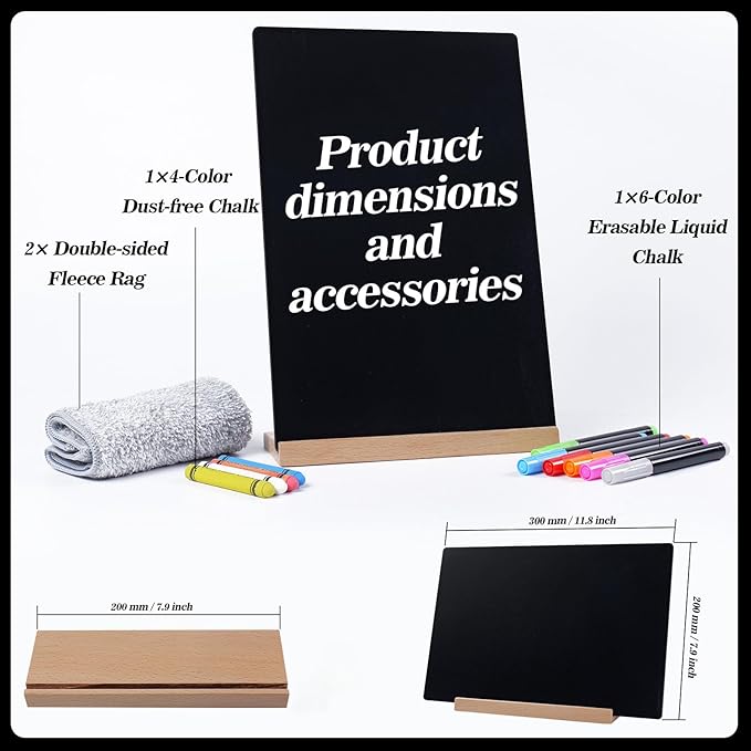 Small Chalkboard Sign, Reusable Double Sided Mini Chalkboard Signs - Image 6