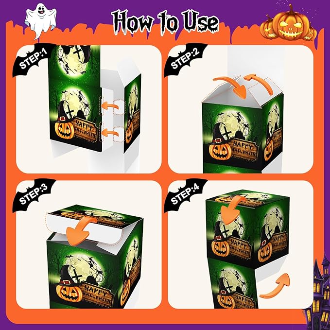 ScandiCasis 12 PCS Halloween Treat Boxes, 6 color, Halloween Treat Bag Stuffers - Image 4